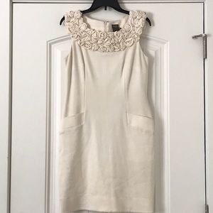 Taylor Cream Dress With Floral Detail